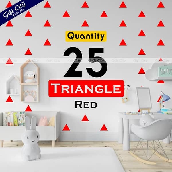 Gift City Triangle Dot Wall Stickers in Red | Self-Adhesive Decor for Kids' Rooms and Other Spaces | Available in Multiple Colors