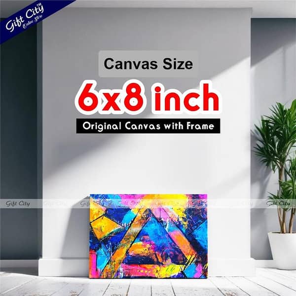 Gift City Abstract Doodle Art Canvas Painting with Frame for Home Decor - Available in Multiple Sizes