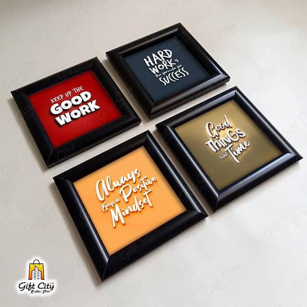 Motivational Quotes Frames by Gift City - Glass Front with Free Print, Decorative Picture Frames for Home & Office