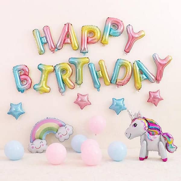 Deal-2 Happy Birthday Unicorn Theme Set For Birthday Decoration and Celebrations,-(K. S. )