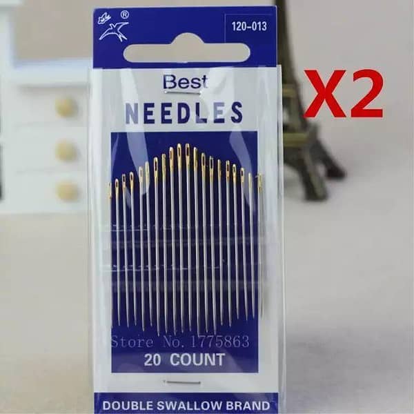2Pack=(40Pcs) High Quality Hand Sewing Needles Stitcher Thread Harness Craft Hand Stitch Tool for Leather Craft AA7376-KS