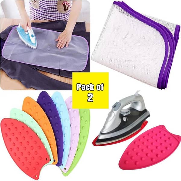 Pack of 2 Iron mesh cloth protector and silicone iron mat KS