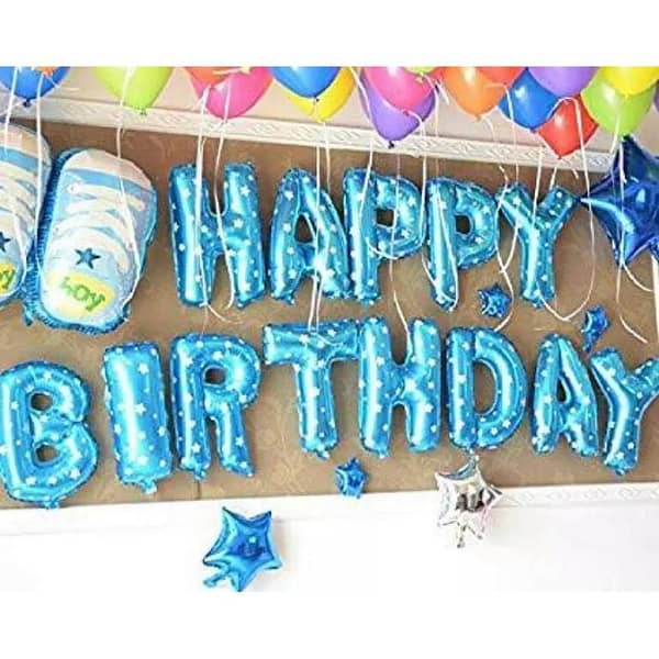 Select Your Color - Happy Birthday Foil Balloons 13Pcs Aluminum Letters Party Decoration - (Golden, Silver, Blue, Pink, and Many Colors)