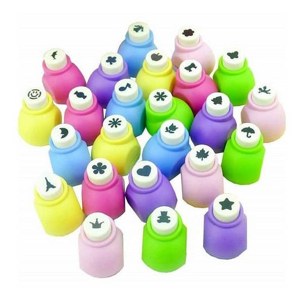 Pack of 24 - Mini DIY Assorted Paper Punching Machines Set of 24pcs Craft Punch
