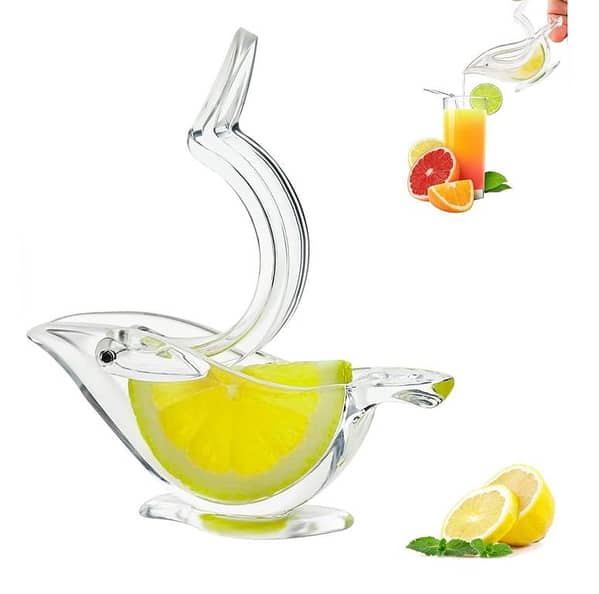 Bird Shape Manual Lemon Clip Squeezer, Acrylic Lemon Juicer, Convenient Fruit Juice Gadget, Hand Press Lemon Squeezer for Kitchen, Citrus Press Juicer Squeezer Kitchen Tool, Ergonomic Portable Fruit Juicer, Lemon Slice Wedge Squeezer KS