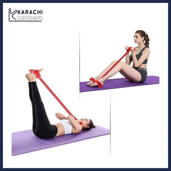 Pull Reducer Resistance Training Bands Tummy Trimmer Bally Fat Burner Body Exerciser Weight Loss Home Gym Home Workout Arm Muscle Builder Double Pull Rope Body Trimmer Pedal Exerciser Yoga Crossfit Exercise Arm Exercise Tummy Body Building Training Unisex