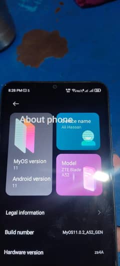 ZTE blade A52 urgent sale all okay original PTA approved