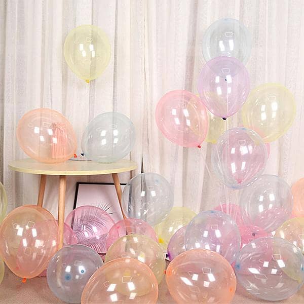 Pack of 25 Multi-Color Crystal Latex Balloons for Birthday Party Decoration - K. S.