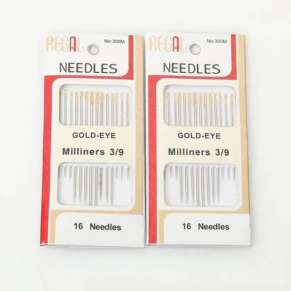 2 Packs Embroidery Needle Kit Packing Golden Color Tail For Domestic Diy Job Hand Stitching Middle Size 16 Pcs For One Lot-KS