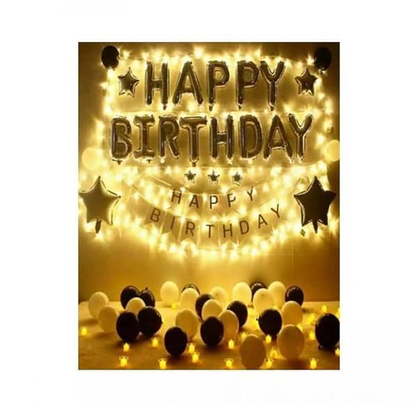 Happy Birthday Grand Decoration Theme Set in Golden