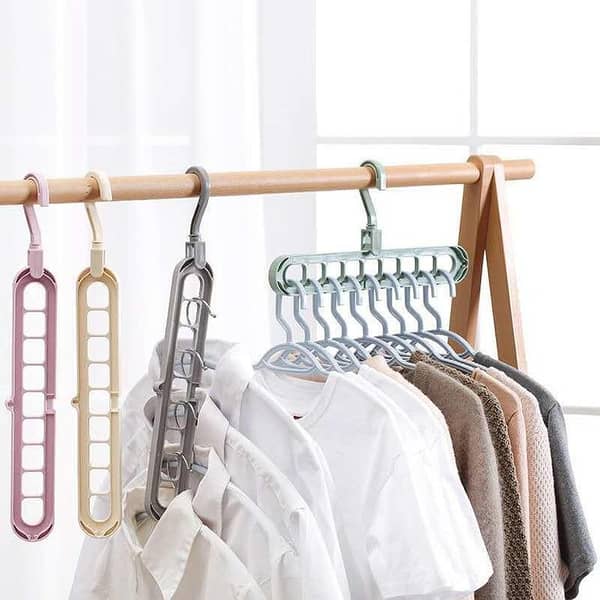 Super Magic Changeable Clothes Pluto Plastic Hanger Space Saving Saver Wonder Closet Organizer 9 Holes Holder Cloths and Pants Hanger-KS