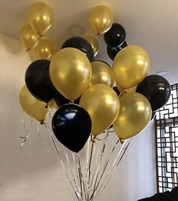 Pack of 50 - Balloons (Large) Golden and Black