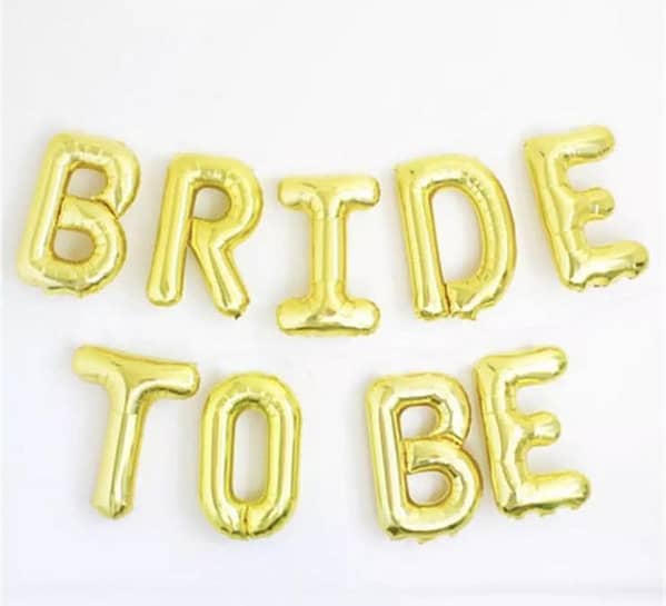 Bride To Be 16Inches Golden Foil Balloon 9PCS