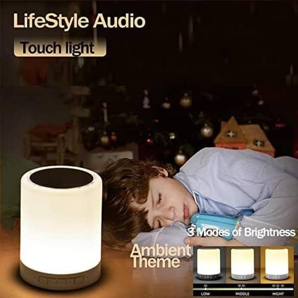 Portable Bluetooth & Rechargeable Speaker with Touch Light + SD Card + USB Supported Multi Color KS