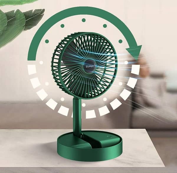 Folding Telescopic Floor Fan 3 Gears Summer Silent Desktop Retractable Fan For Office Bedroom School Usb Rechargeable Ventilator KS