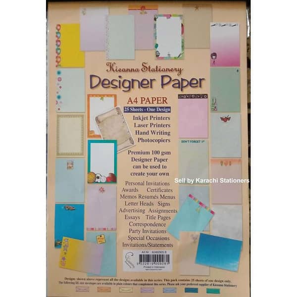 50 sheets A4 size 80gm Scrapbook Printed Boarder origami papers for craft patterns DIY gift card making
