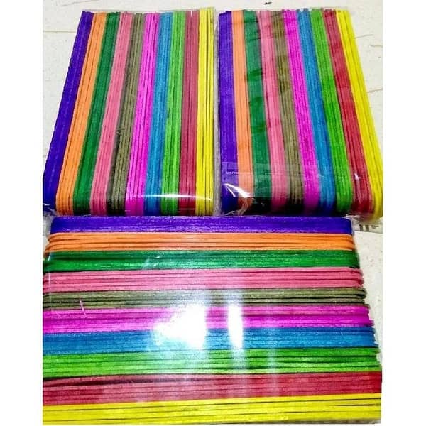 Pack of 150 Multicolored Large Wooden Ice Cream Sticks for Art Projects