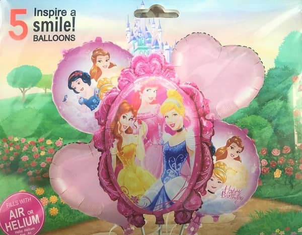 Happy Birthday Princess Cartoon Foil Balloon Set - 5 Pieces,-(K. S. )