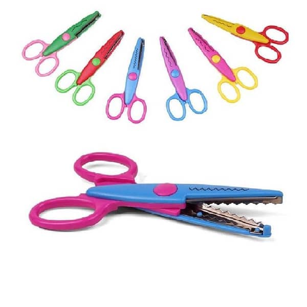 Set of 6 - Zigzag Crafting Scissors with Unique Patterns