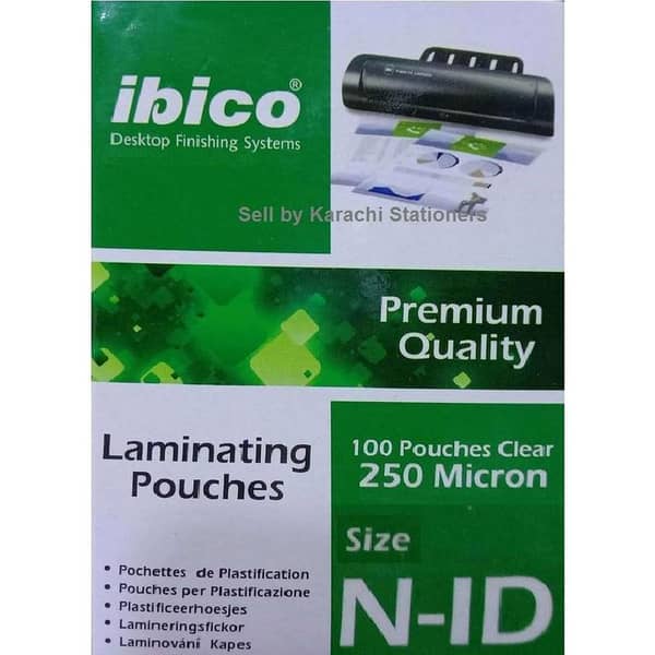 NID 250M 100pcs Lamination Pouches N-ID 250 Microns Lamination Pouch Hard Binding Card Pouch Laminating Pouch NID N. I. D.