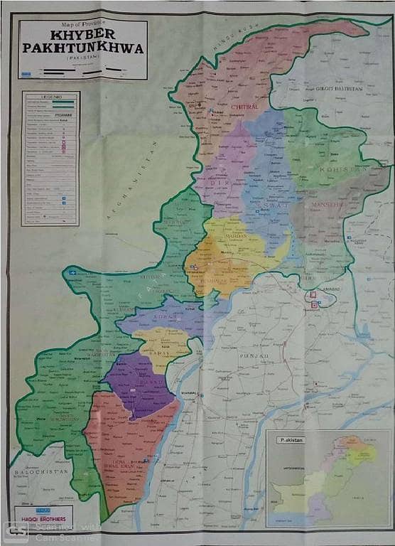 Khyber Pakhtunkhwa Map size 28inch x 40inch