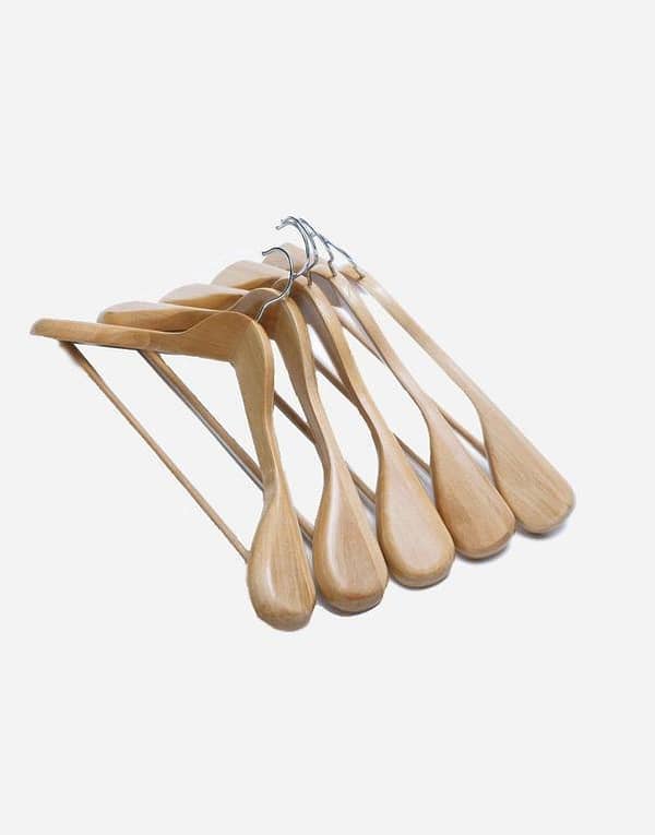 Pack of 5 - Wooden Coat and Suits Hangers-KS