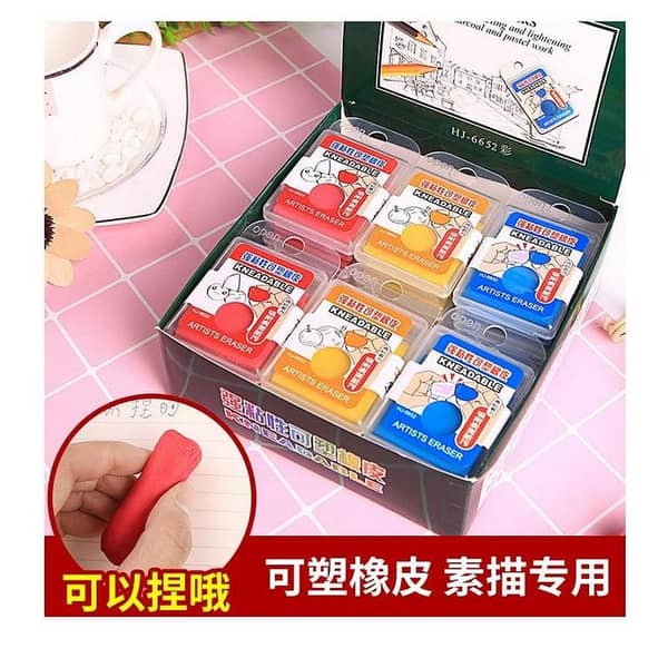 Kneadable eraser in plastic box