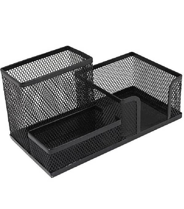Metal Pen Stand Mesh Style Stationary Holder, Pen Stand, Desk Organizer - Black