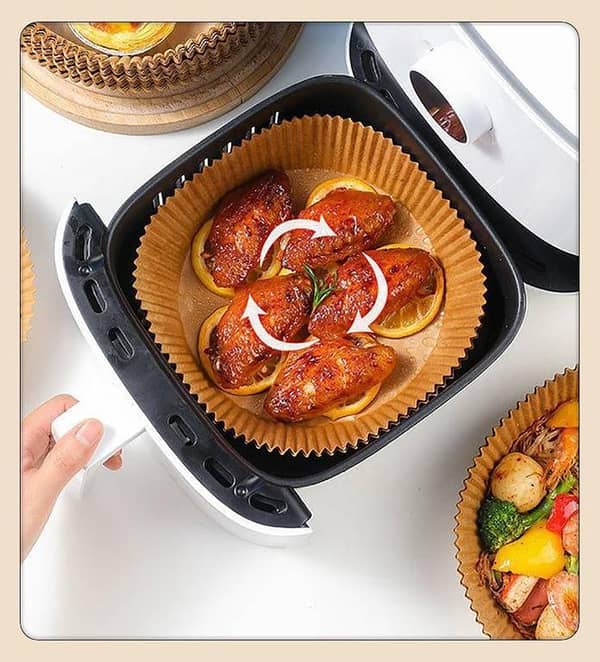 Air Fryer Disposable Paper Liner, 50/100 PCS Air Fryer Liners Round Non-Stick Air fryer Parchment Liners,Oil-proof,Water-Proof KS