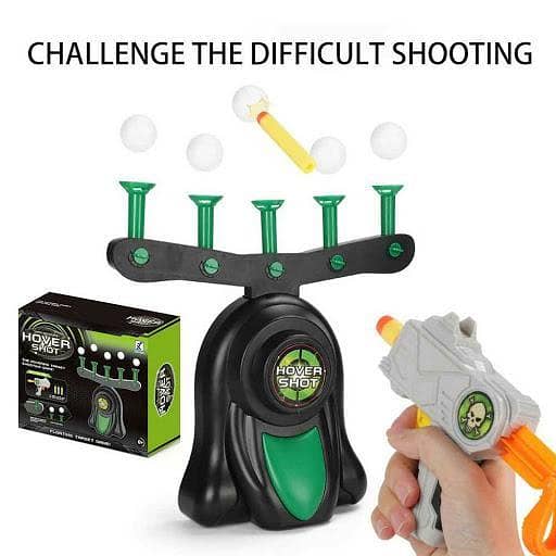 Pack of 2 - Hover Shot 2.0 Game - air Powered Blaster, Foam Darts with Glow in The Dark Targets-KS