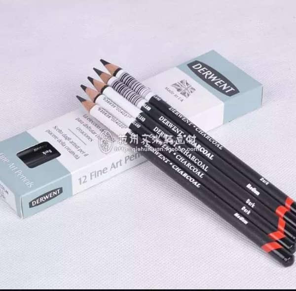 DerwentProfessional Soluble Sketch Charcoal Pencil For Drawing 12Pcs/Set