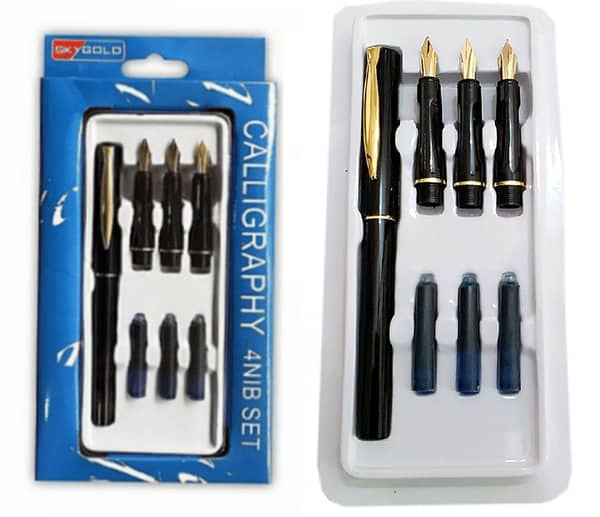 Sky Glory Calligraphy Ink Pen 4Nib Set