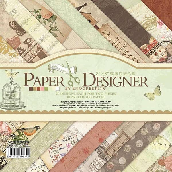 Design #DSM006, 8x8inch 40sheets printed patterns scrapbook paper origami paper DIY gift Card Making Handmade Home deco Pattern paper Flower Paper Pack