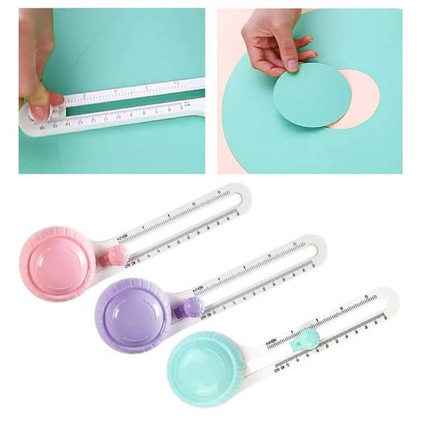 KS 360° Circle Cutter for Paper - 8 to 32 cm Diameter, Multifunctional Craft Tool for Scrapbooking and Card Making