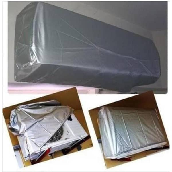 For 1 Ton - AC_Dust Cover Inverter A/c Dust cover Indoor & Outdoor unit Parachute Silver 100% Water Proof