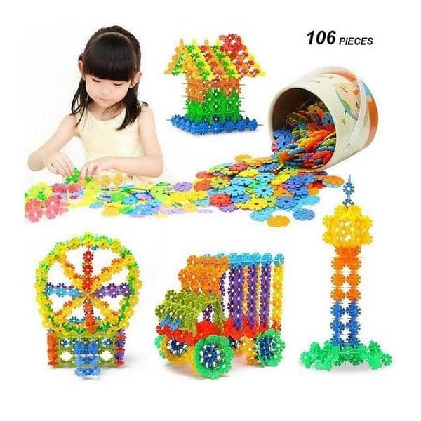 Assembly Blocks / Magic Building Kit - Colourful Plastic Building Circle Kits, Connector Set. Innovative Shapes and Designs Can be Made BS1015
