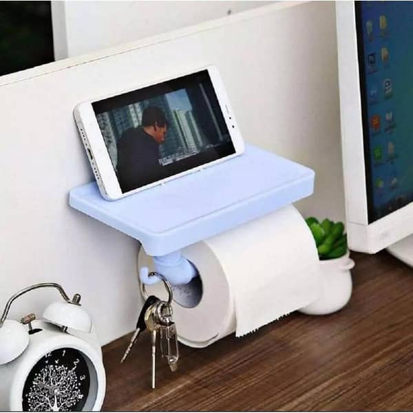 Multi Functional Random Color Tissue Roll Toilet Paper/Key & Mobile Holder / Pot Shelf Rack