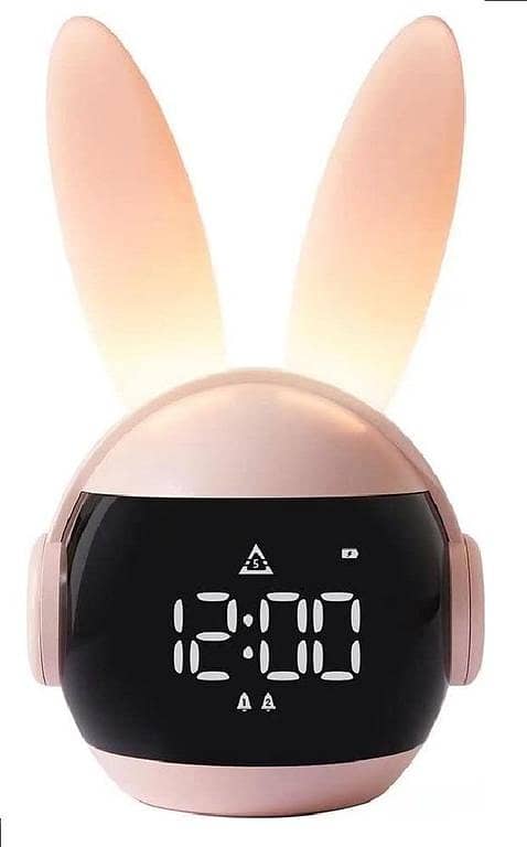 Kids Bedroom Alarm Clock Bunny Ears Wake Up Light Can Wake Up Clock Sleep Timer Nap Nanny Children’s Room Accessories Hatching Alarm Clock Rechargeable Sleep Trainer Clock For Kids KS