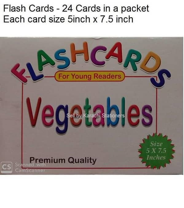 Learning Flash Cards For Kids Vegetables
