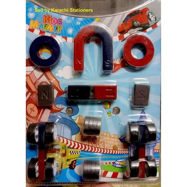 16pcs (8018) science educational magnet set including Horseshoe U, Bars and Circle Round Magnets  best for Kids Education