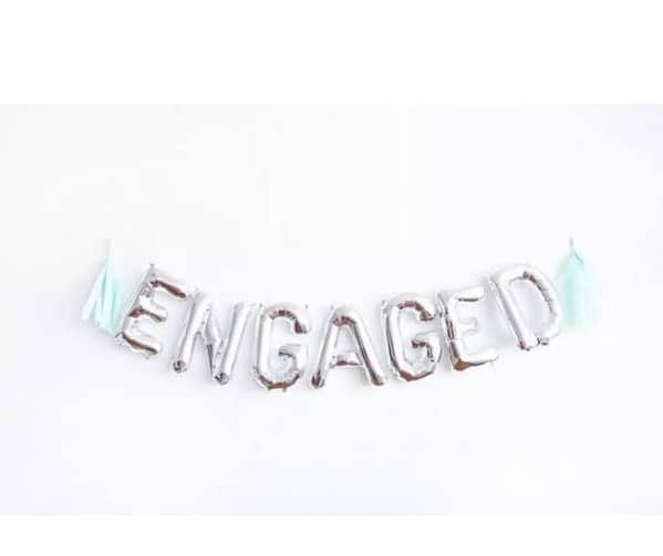 Engaged Balloons Banner 16 inch letter Foil Balloons Set for Engagement Party Decorations