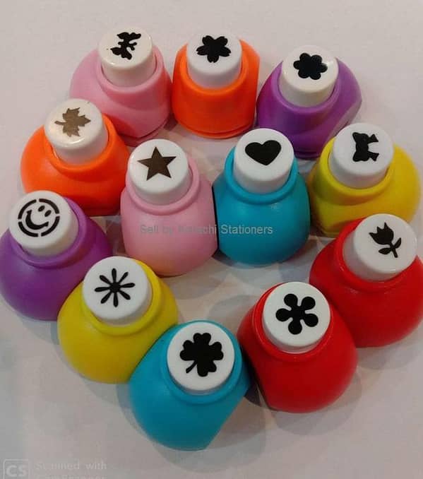 Pack of 12 - Mini DIY Assorted Paper Punching Machines Set of 12pcs Craft Punch