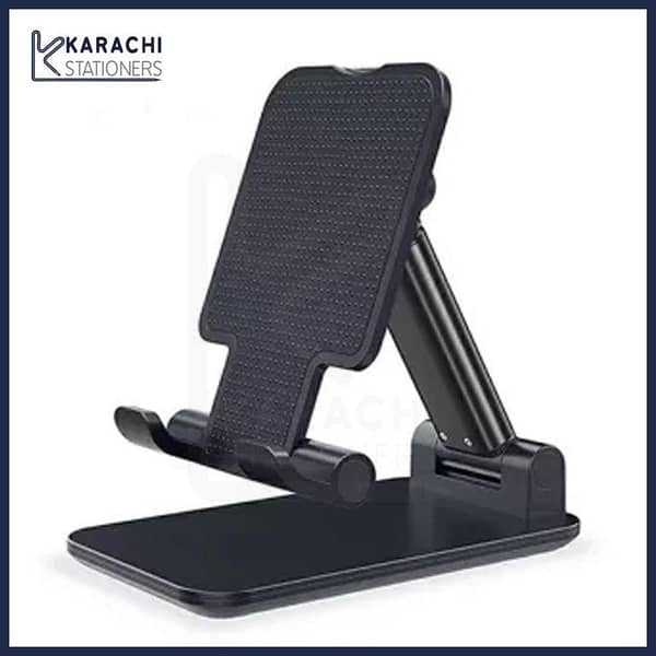 Mobile Phone Holder Stand Adjustable Tablet Stand Desktop Holder Mount For IPhone IPad- black and white