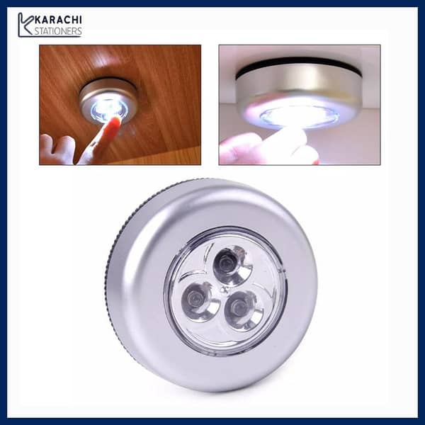 1pcs 3 LED Tap Lights, Stick on Push Touch Lights Battery Powered Lights for Closets, Under Cabinets, Counters, Bright Wireless Night Light Indoor Tap Touch Lamp for Kids