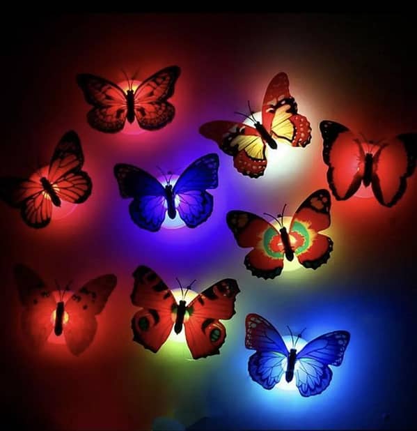 1 Pc LED Butterfly Night Light Color Changing Light Lamp Beautiful Home Decorative Wall Nightlights Glow In The Dark Led Butterfly Night Light Led Color Changing For Kids Room