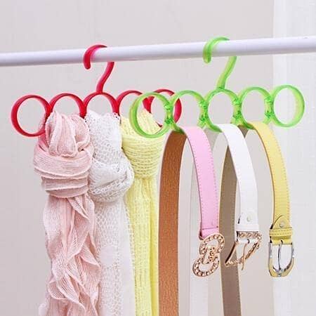 Scarf Rack Plastic Hangers Scarves Ties Five Ring Clothes Hangers-KS