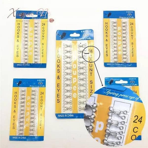 48pcs/2pack Metal Buckle Button Hook & Eye Fastener for Bra Corset Dress Collar Bag Wraps Quilt Overcoat Garment Accessories-KS