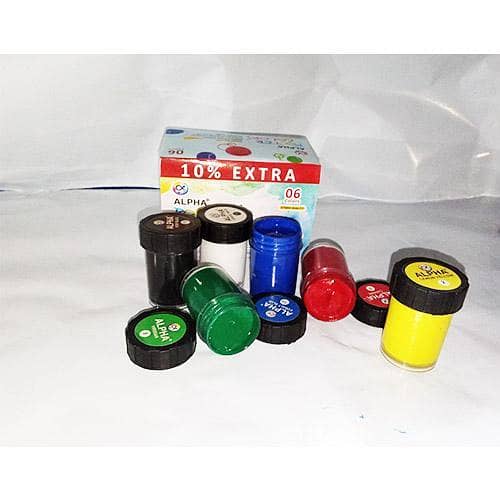 Alpha Poster Color 6-Piece Set with 6 Different Brushes by KS