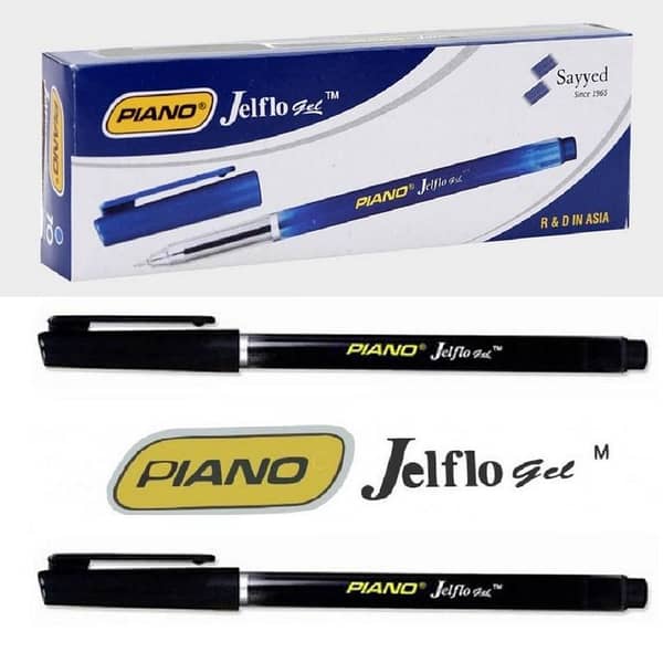 Piano_ Jelflo Gel Pens 10 Pcs packet, Black ink jetflow One Pack of PIANO Jelflo Ball Point Pens (10 Pcs) Black