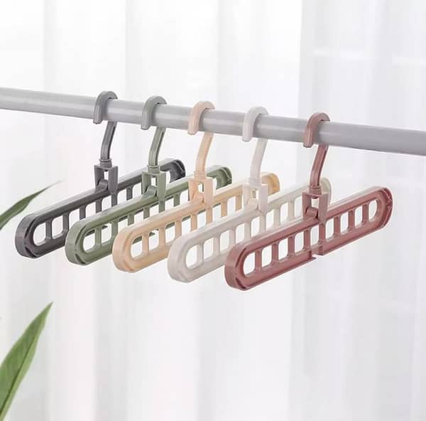 Pack of 5 - Multi port 360 Rotation Plastic Storage Clothes Hanger Space Saving Hanger Organizer Multipurpose Cloth Cloths
